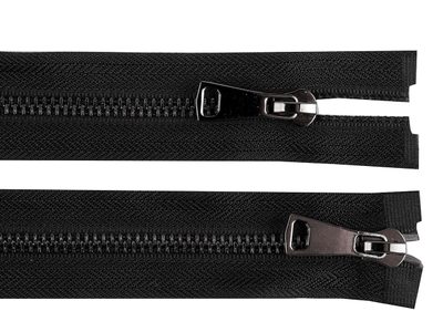 Zip kovový 5 mm dělitelný 2 jezdce / dvoucestný 60 cm{% if variant.name %} – 2 nikl černý{% endif %}