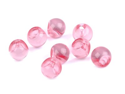 Plastový transparentní korálek / knoflík Ø13 mm 10 g{% if variant.name %} – 2 růžová světlá{% endif %}