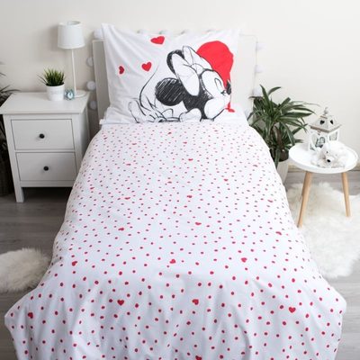 Povlečení Mickey a Minnie Love 05 Bavlna, 140/200, 70/90 cm – fotka 2