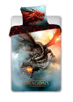 FARO Povlečení Drak Red Bavlna, 140/200, 70/90 cm{% if product.brand.name %} – Faro{% endif %}