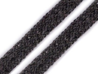 Bavlněná šňůra plochá / dutinka šíře 10 mm návin 25 metrů{% if variant.name %} – 5 šedá tmavá{% endif %}