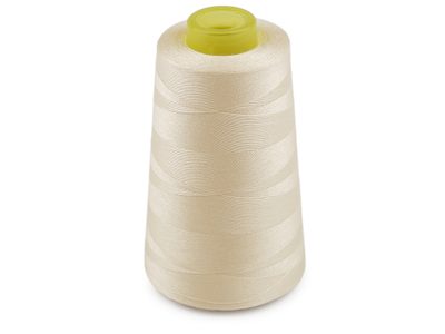 Polyesterové nitě pro overlocky i klasické šití návin 3000 yards PES 40S/2 - 6 (970) krémová světlá