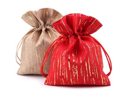 Dárkový pytlík imitace juty zlatý efekt 13x18 cm{% if product.brand.name %} – Stoklasa{% endif %}