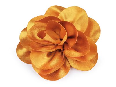 Brož / ozdoba do vlasů saténový květ Ø14,5 cm{% if variant.name %} – 3 hořčicová{% endif %}