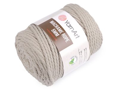 Macrame Rope 5 mm Pletací příze 500 g{% if variant.name %} – 3 (753) režná světlá{% endif %}