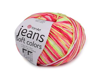 Pletací příze Jeans Soft Color 50 g{% if variant.name %} – 4 (61214) růžová malinová{% endif %}