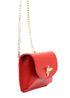 Kožená malá dámská crossbody kabelka na řetízku petrolejová modrá