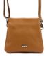 MiaMore Kožená crossbody dámská kabelka se třemi oddíly camel hnědá