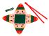 Vánoční dárková krabička pyramida - sob, Mikuláš, sněhulák, skřítek 1 kus