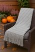 Pletený přehoz s třásněmi 130×155 cm