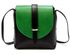 Kožená moderní malá dámská crossbody kabelka černá / zelená