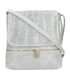 Kožená dámská crossbody kabelka v kroko designu světle šedá