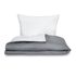 Saténové Povlečení - Tmavě Šedé/Bílé, 240x200 cm, 70x90 cm