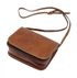 Kožená malá dámská crossbody kabelka fuchsiová růžová