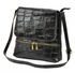 Kožená dámská crossbody kabelka v kroko designu tmavě hnědá