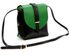 Kožená moderní malá dámská crossbody kabelka černá / zelená