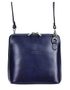 Kožená malá dámská crossbody kabelka tmavá modrá KK-1702