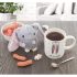 Hrnek porcelánový + plyšový zajíček 0,39 l O0322 - dia 8 x 9,5 cm