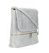 Kožená dámská crossbody kabelka v kroko designu světle šedá