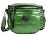 Moderní dámská crossbody kabelka / ledvinka metalická zelená