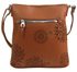 Crossbody dámská kabelka v květovaném designu hnědá 5432-BB