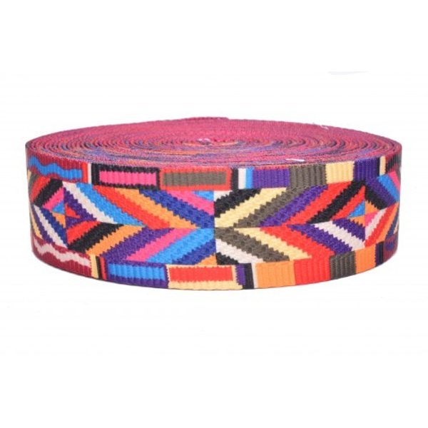Popruh vzor 02 tkaný šíře 5cm IND návin 5 METRŮ