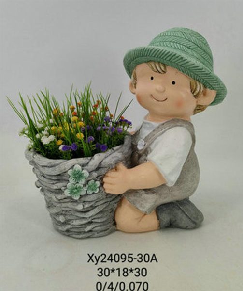Dekorace k osázení chlapec X6556 - 30 × 18 × 30 cm