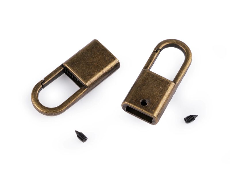 Kovová koncovka s karabinou šíře 9 mm 2 kusy