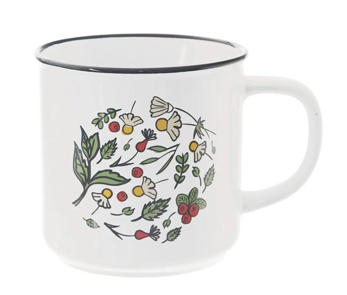 Hrnek keramický bylinky 0,7 l O0330 - dia 11 x 11,5 cm