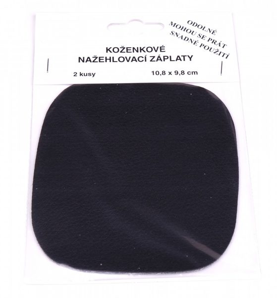 Nažehlovací záplaty koženkové 2ks 10,8 x 9,8 cm černé