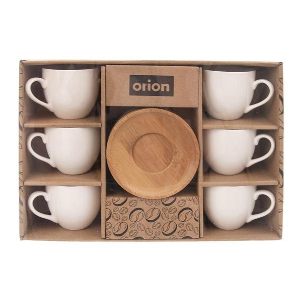 Hrnek s podšálkem WHITELINE, 6 ks O0058 - dia 6,5 x 6 cm