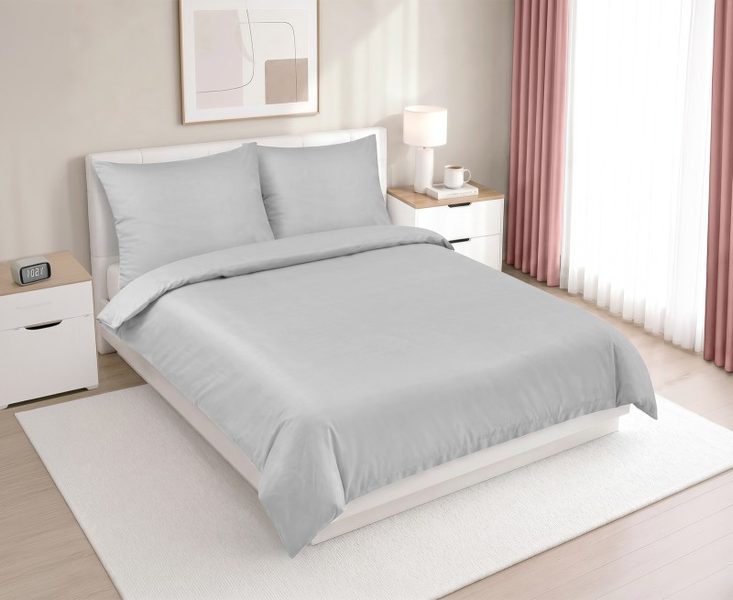 Saténové povlečení na dvoudeku Šedá 91/041{% if zbozi.vyrobce.nazev %} – {% endif %} – Bexis.cz