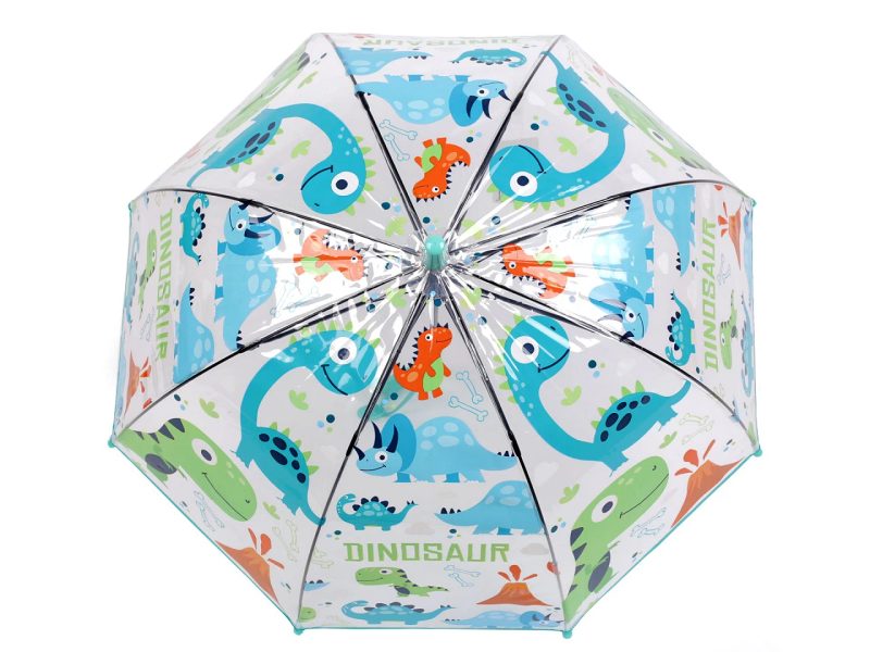 Dětský průhledný vystřelovací deštník dinosaurus