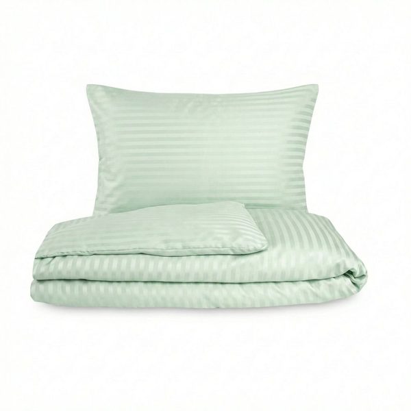 Saténové povlečení s proužkem OLIVOVÉ