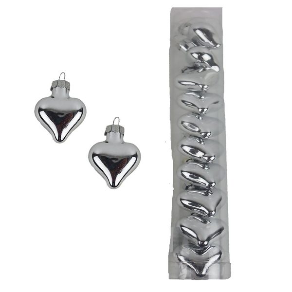 Vánoční srdíčka k zavěšení, 10 ks S0447-28 - 4 cm