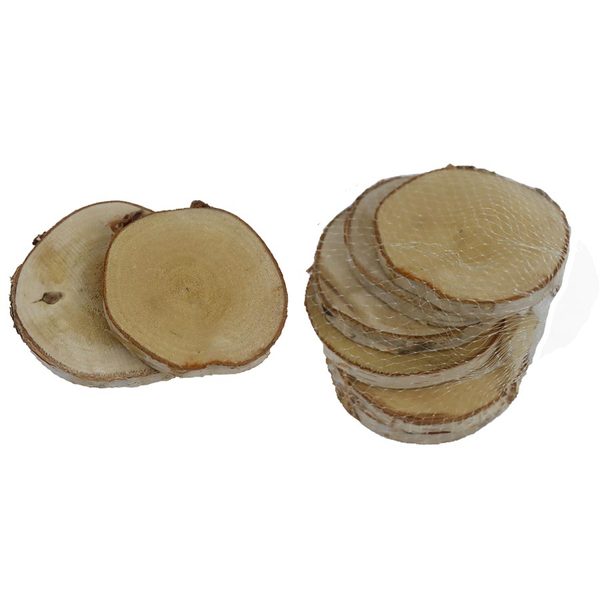 Dekorační dřívka kolečka D6248 - dia 9 - 10 x 1 cm