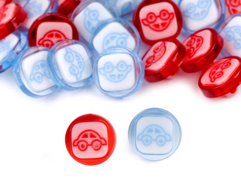 Knoflík dětský velikost 22" auto 50 ks