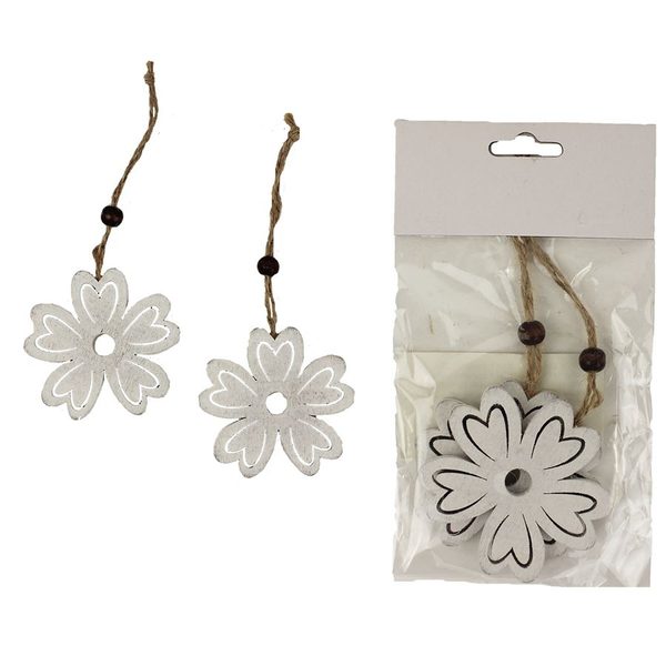Květ k zavěšení, 2ks D1021 - dia 6,3 x 0,5 cm