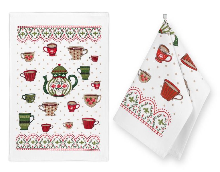 Kuchyňská utěrka 1 ks Červená,Zelená 203 - 1ks 40x60 cm