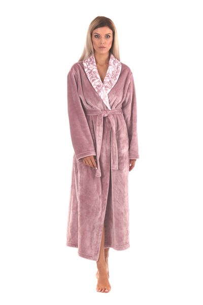 Flora Mauve Mist - Dámský Župan s Límcem - 25 56 4353