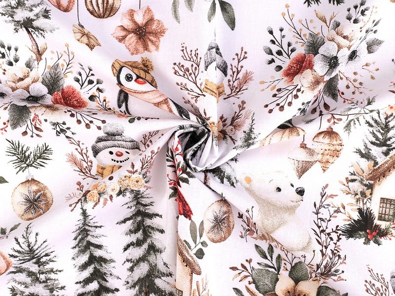 Vánoční bavlněná látka / plátno METRÁŽ