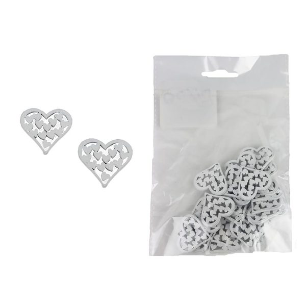 Dekorace srdce, 25 ks D6620 - 3 x 2,8 x 0,3 cm