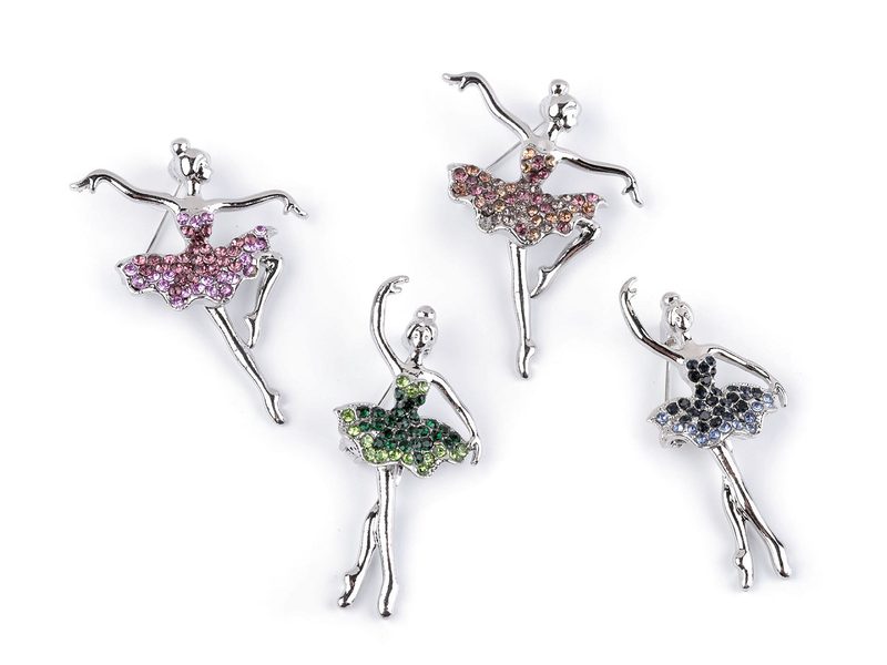 Brož s broušenými kamínky baletka