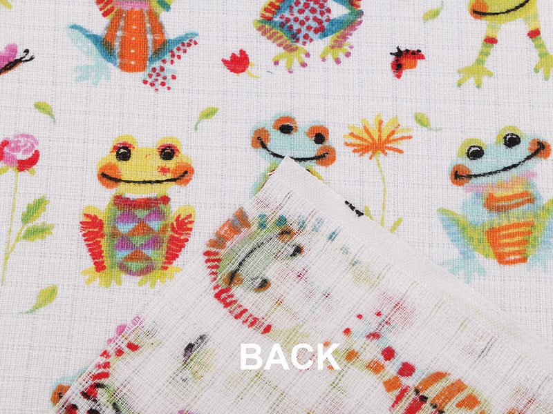 Bavlněná plenkovina / mušelín žáby METRÁŽ