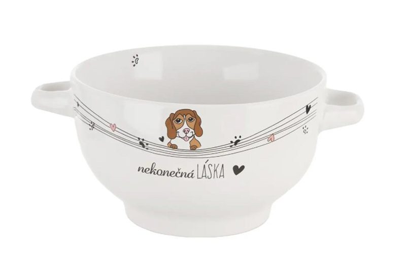 Miska keramická NEKONEČNÁ LÁSKA pes průměr 14 cm O0348 - dia 14 x 8 cm