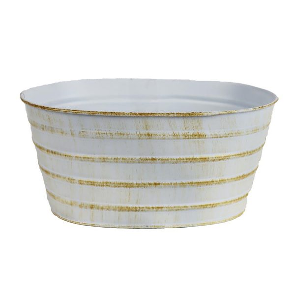 Květináč plechový ovál K3429 - 20,5 x 14 x 10 cm