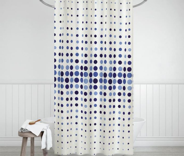 Koupelnové závěsy - 180x200 cm modré tečky