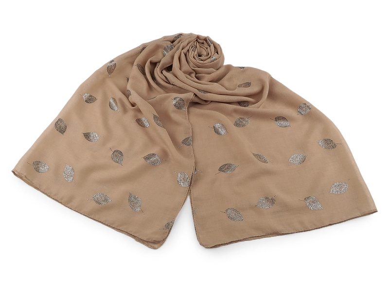 Šátek / šála se zlatým potiskem 70x180 cm