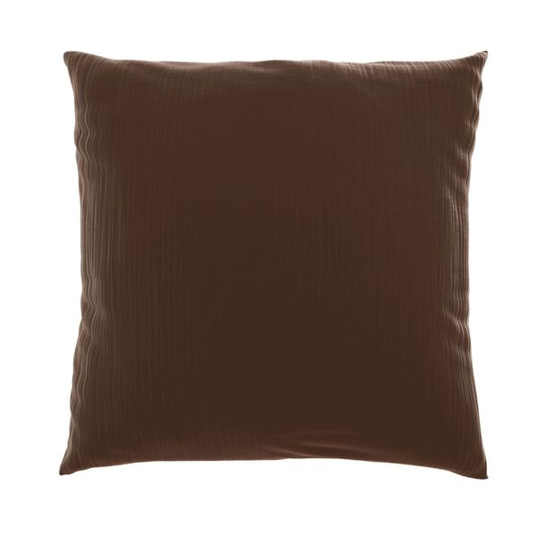 Mušelínový povlak na polštář TMAVĚ HNĚDÝ