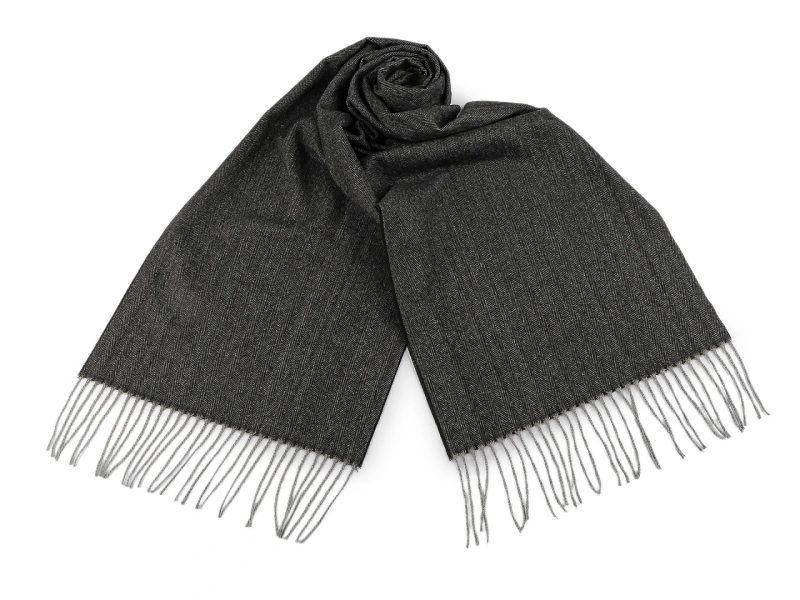 Pánská šála s třásněmi 35x175 cm